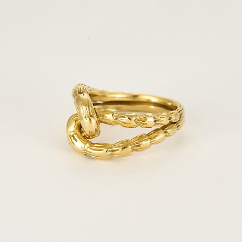 Bague 51,5 Bague en or jaune ciselée 58 Facettes LAN1450X3