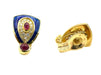 Boucles d'oreilles MAISON GERARD - Boucles d'oreilles or jaune, émail, rubis et diamants 58 Facettes