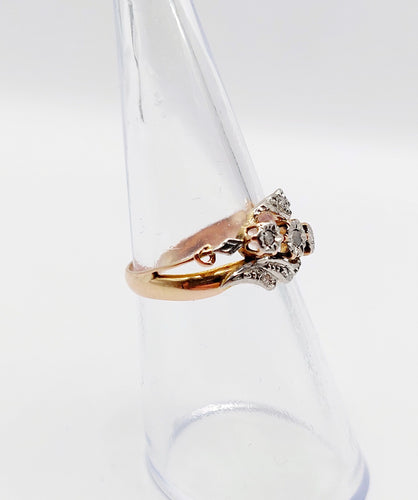 Bague 51 Bague or rose, diamants taille rose (circa 1900) tourbillon 58 Facettes A06288