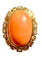 Bague Bague 1940 or jaune cabochon corail et diamants taille ancienne 58 Facettes 7204 A