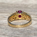 Bague 59 Bague or jaune rubis diamants 58 Facettes