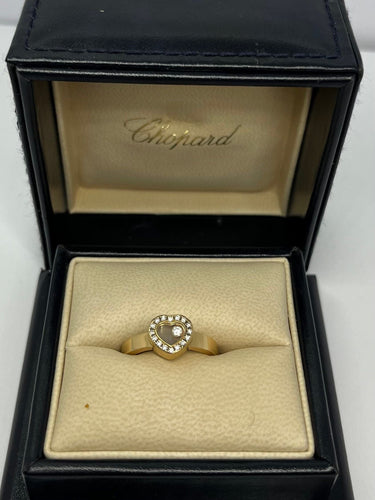 Bague 53 Bague Chopard Happy Diamonds or jaune et diamants 0,17 ct 58 Facettes 00069101