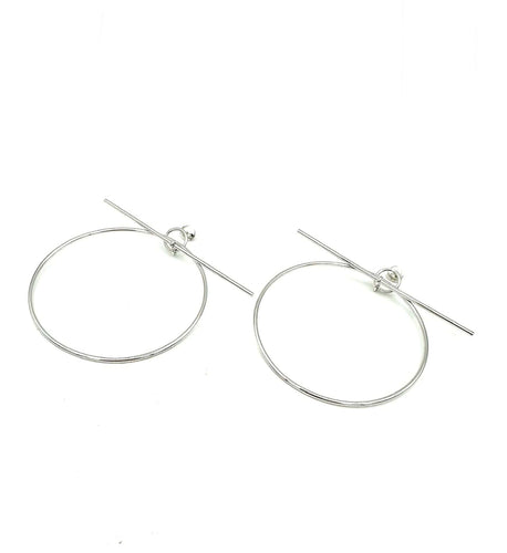 HERMES. Collection "Loop", boucles d'oreilles argent GM 58 Facettes