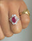 Bague 54 Bague marquise rubis et diamants en or blanc 18 carats 58 Facettes