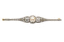 Gold brooch with old-cut diamonds 0.95 ct and a pearl 58 Facettes 10611