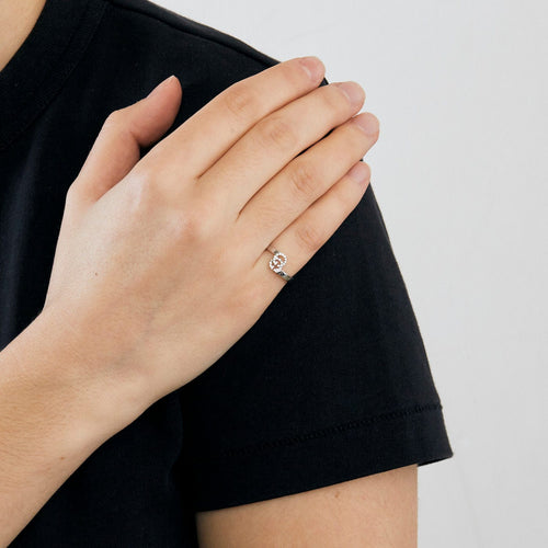 Bague 46 GUCCI - Bague GG Running or gris et diamants 58 Facettes GAW10