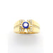 Bague 66 Bague or jaune saphir diamants 58 Facettes