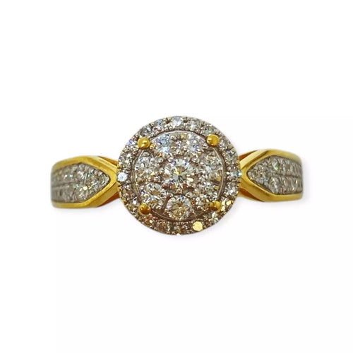 Bague 54 Bague rond pavage diamants 58 Facettes 330071296