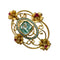 Broche BROCHE DU DÉBUT DU XXE SIÈCLE, ÉPOQUE 1900-1910, avec TURQUOISE et SPINELLE SYNTHÉTIQUE 58 Facettes Q341B