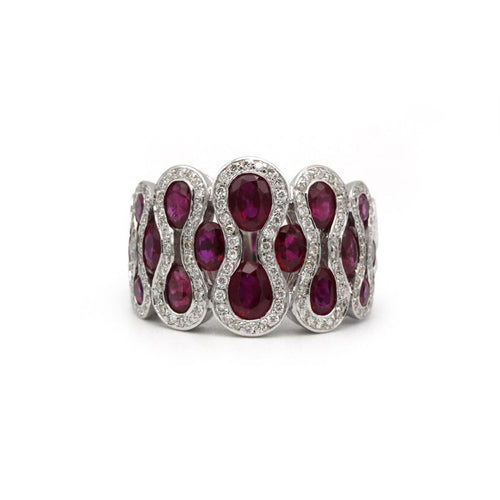 Bague 54 Bague "Wave" Rubis & Diamants - WASKOLL Paris 58 Facettes 250229R