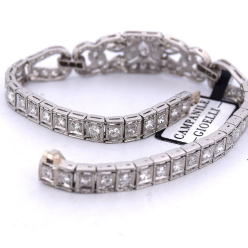 Bracelet Bracciale decò en platine et diamants 58 Facettes