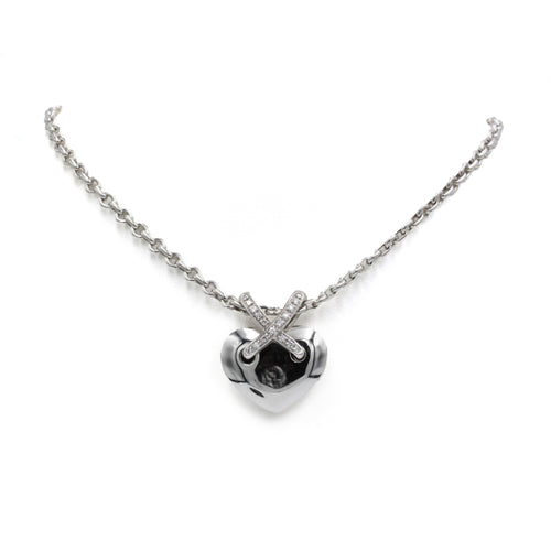 Gold Diamond Heart Link Pendant Necklace - CHAUMET 