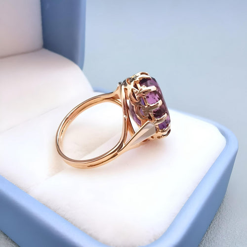 Bague 53 Bague Améthyste en Solitaire Or Jaune 58 Facettes AA 1719