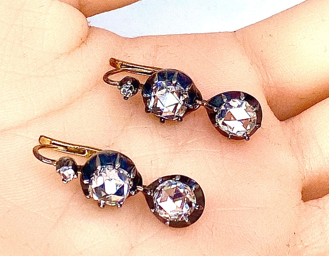 Boucles d'oreilles Boucles d’oreilles diamants taille rose 58 Facettes AB200