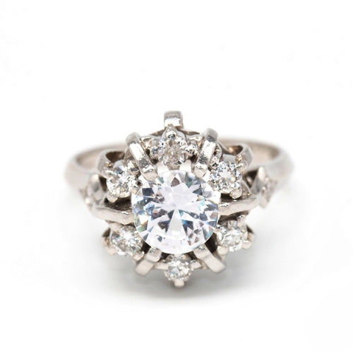 Bague 52.5 Bague or blanc diamant et béryl 58 Facettes D362790RR