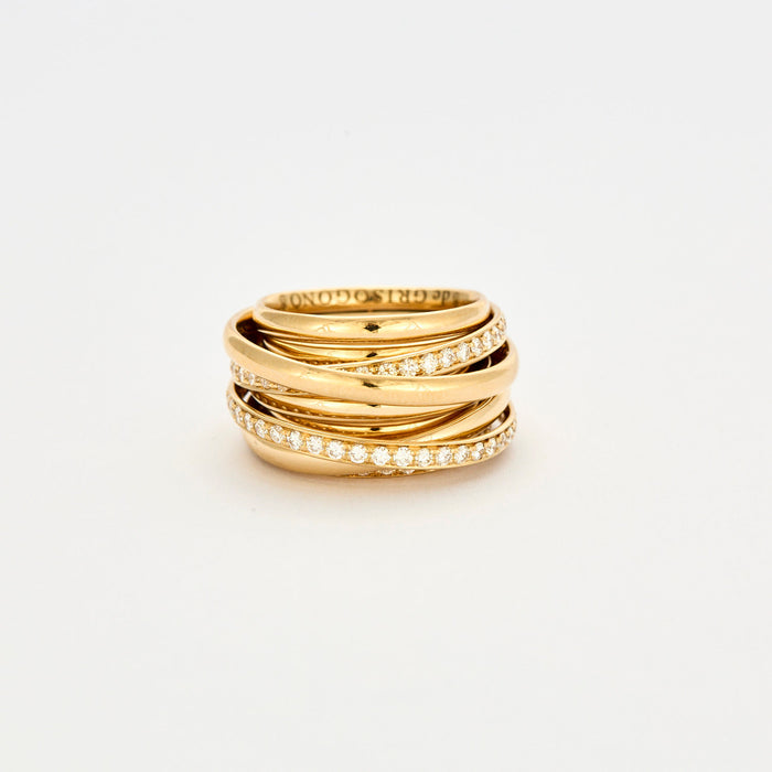 DE GRISOGONO - Ring Allegra yellow gold diamonds