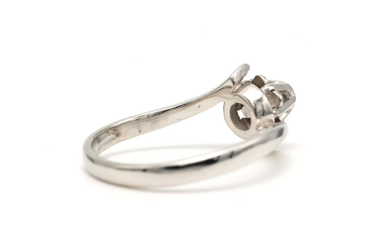 Bague 52 Bague Art Déco en or blanc 18 carats sertie d'un diamant "taille" brillant (+-0.02ct) 58 Facettes B740