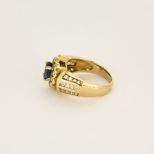Bague 50,5 Bague en or jaune, saphir et diamants 58 Facettes CHA5758X2