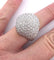 Bague 58 Bague OC Splendide et importante en or blanc sertie de diamants pavés 58 Facettes