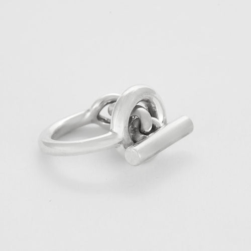 Bague 53 HERMÈS - Croisette - Petit modèle - Bague en argent 58 Facettes 58FC13-1