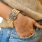 Bracelet Manchette de perles fermoir bijou 58 Facettes
