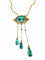 Collier Collier or jaune turquoises et perles fines, époque 1900 58 Facettes AB368