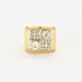 Bague 51.5 Bague Tank or jaune diamants 58 Facettes