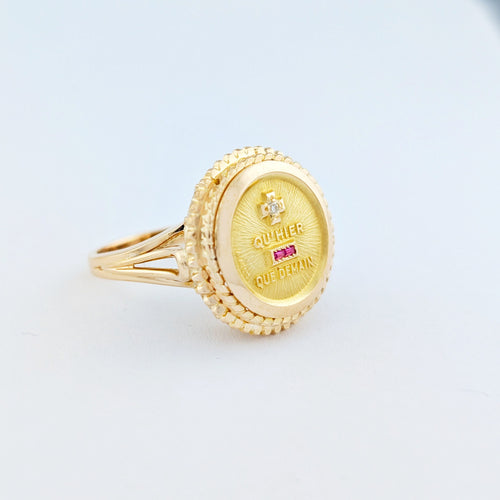 Bague 52 Bague Augis "+ qu’hier – que demain” en or jaune 18 carats 58 Facettes 33094