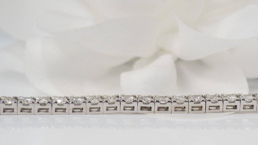 Bracelet Bracelet rivière en or blanc et diamants 6cts 58 Facettes F4890