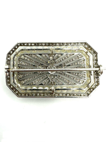Broche Broche Art-Déco platine, diamants et perles 58 Facettes