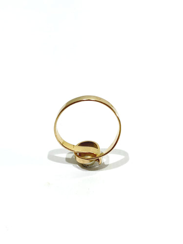 Bague 52 Bague en or jaune et perle 58 Facettes