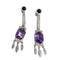 Boucles d'oreilles BOUCLES D'OREILLES STYLE ART DÉCO DIAMANTS ONYX AMÉTHYSTE 58 Facettes Q17B