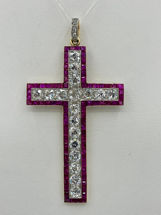 Pendentif Croix Diamants Rubis 58 Facettes 36601015