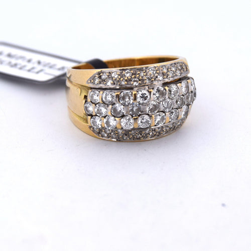 Bague 53 Bague vintage en or jaune 18k avec diamants brillants 1,00 ct 58 Facettes
