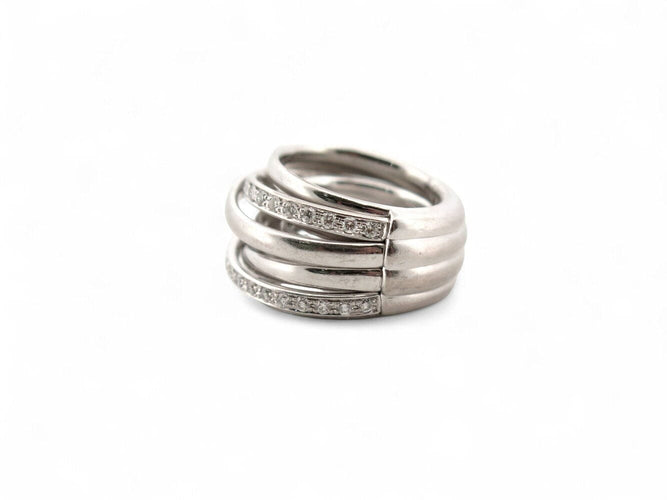 Bague 48 bague DE GRISOGONO allegra en or blanc 18k 32gr t48 68 diamants 2ct 58 Facettes 271440