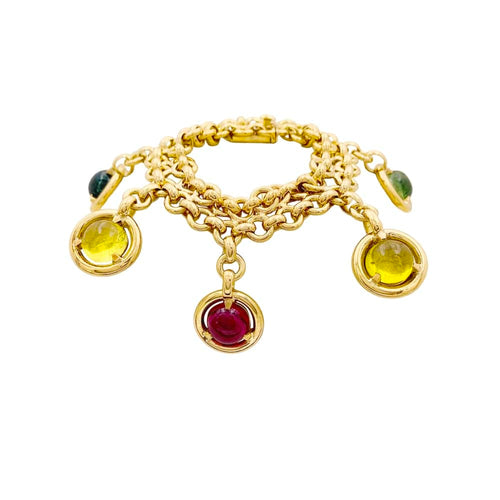 Bracelet Bracelet or jaune, tourmalines de couleur. 58 Facettes 34897