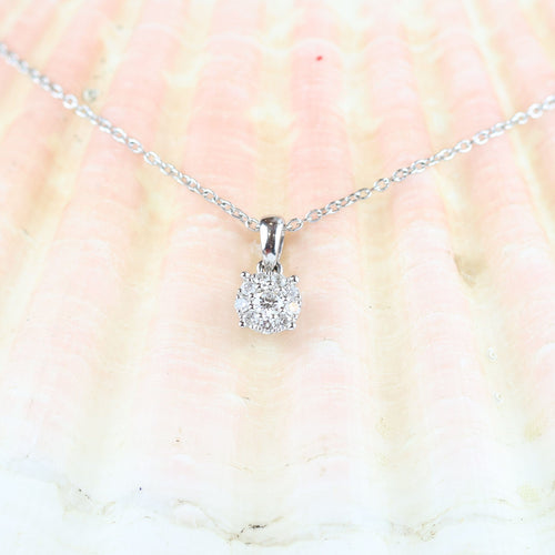 Collier Chaîne en or blanc avec pendentif et diamants taille brillant 58 Facettes 159/24R