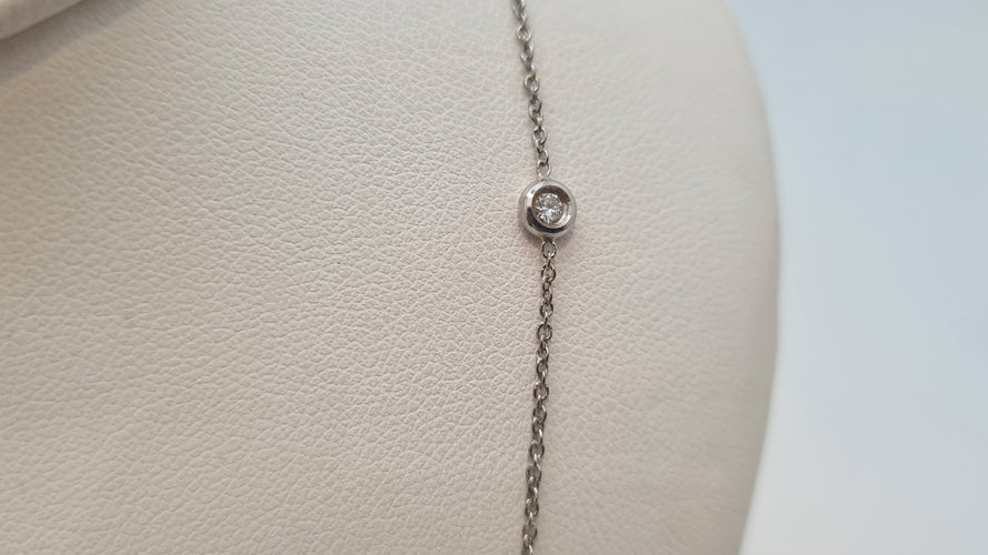 Collier Collier en Or blanc 18 carats sertie de diamants naturels 58 Facettes