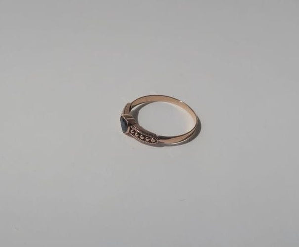 Bague 50 Bague cœur saphir or rose empilable 58 Facettes