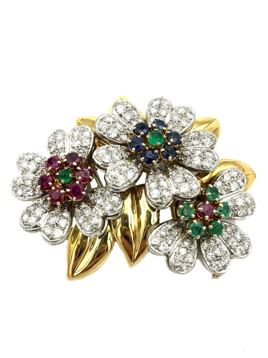 Broche Broche vintage, or, platine et diamants 58 Facettes