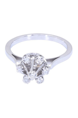 Bague 58 Bague fleur diamants années 50' 58 Facettes 091001
