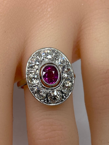 Bague 51 Bague ovale rubis & diamants 58 Facettes AB75