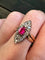 Bague 53 Bague victorienne en rubis birman et diamants, sertie de natte. 58 Facettes