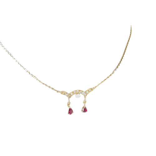 Collier Collier ras le cou Rubis et Diamants Or jaune 18K 58 Facettes 1759