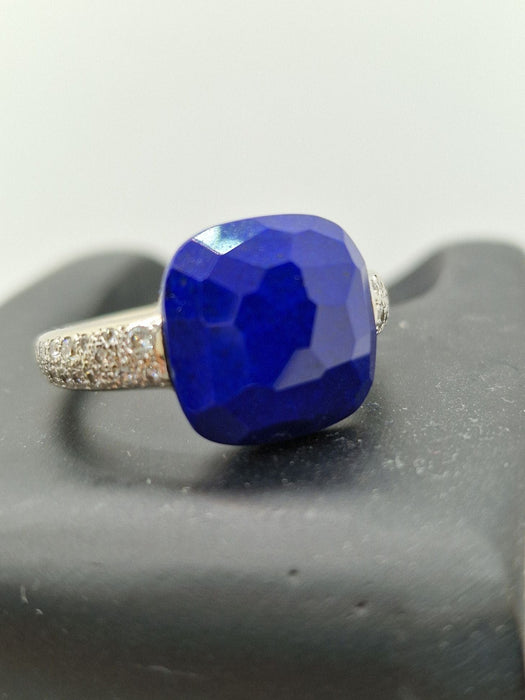 Bague 53 POMELLATO - Bague Capri or blanc, lapis, diamants 58 Facettes