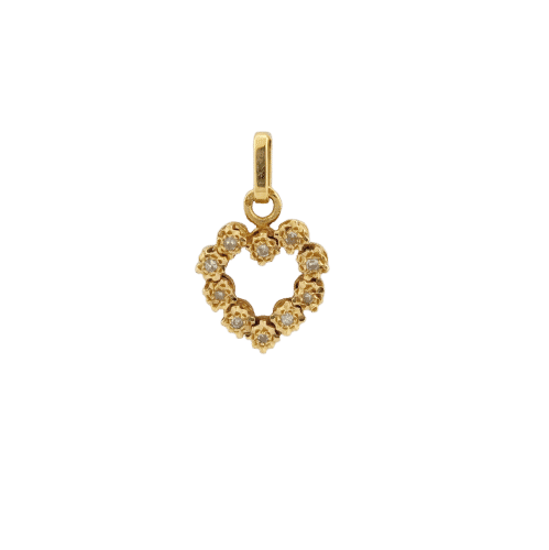 Pendentif Pendentif coeur en or jaune et diamants 58 Facettes 33147