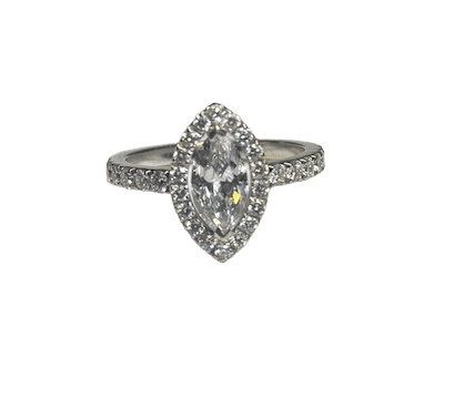 Bague 50 Bague marquise or blanc et diamants 58 Facettes 250175