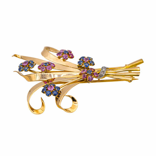 Broche Broche Or rose Rubis, Saphir, Diamant 58 Facettes 3994908CN