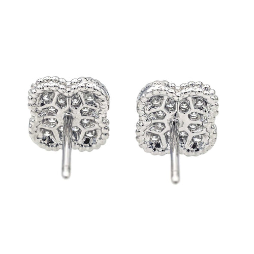 Boucles d'oreilles Van Cleef & Arpels Boucles d'oreilles Puces Sweet Alhambra Or blanc Diamant 58 Facettes 4160007RV