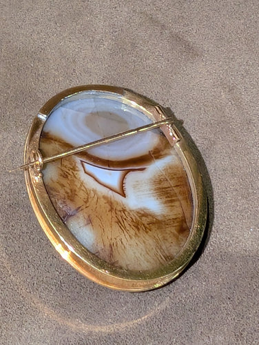 Broche Broche Camée agate or jaune 18k 58 Facettes